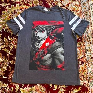 Legend Of Zelda Link Quest Gray, Red and White Sz L T Shirt Tears Of The Kingdom